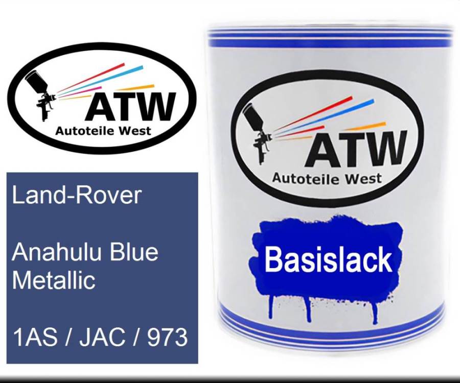 Land-Rover, Anahulu Blue Metallic, 1AS / JAC / 973: 1L Lackdose, von ATW Autoteile West.